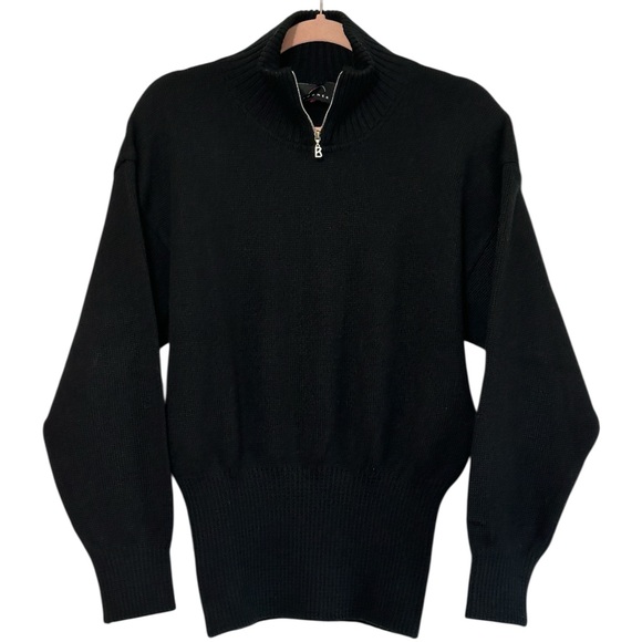 Bogner Vintage Waist Cinching Wool Blend Zip Neck Ski Sweater L - Picture 1 of 7